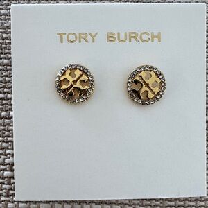 Tory Burch Icon Pavé Stud Earrings